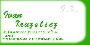 ivan kruzslicz business card